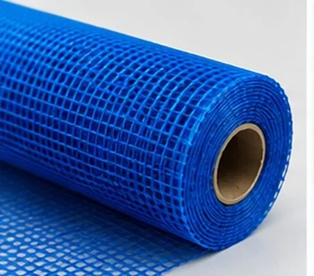 Blue fiberglass mesh roll